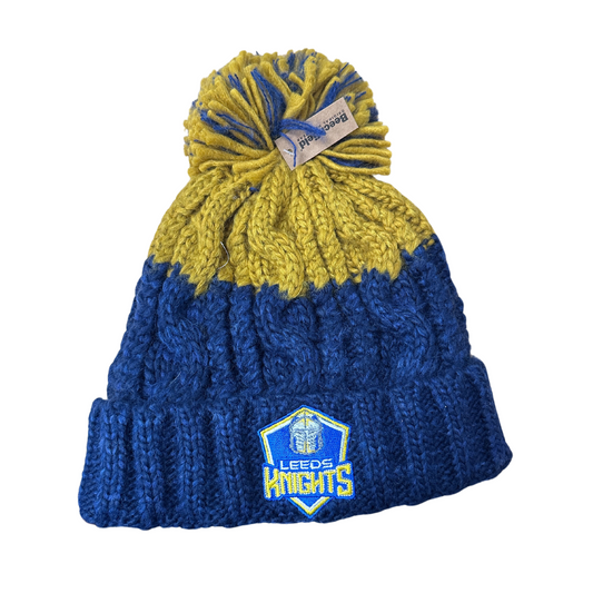Leeds Knights Blue and Mustard Bobble Hat