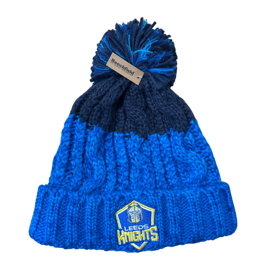 Leeds Knights Royal Blue and Navy Blue Bobble Hat