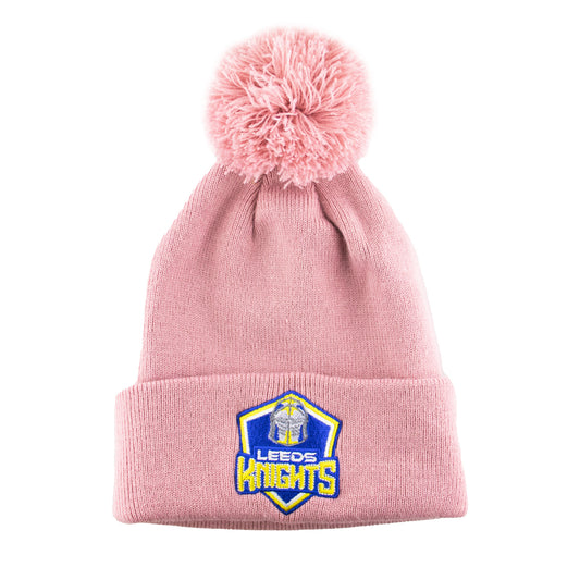 Leeds Knights Child's Pink Bobble Hat